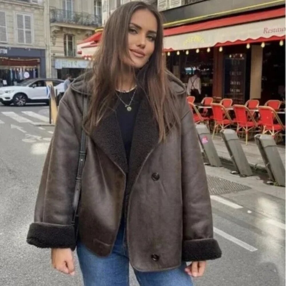 Zara Relaxed Double-Faced Jacket XXS